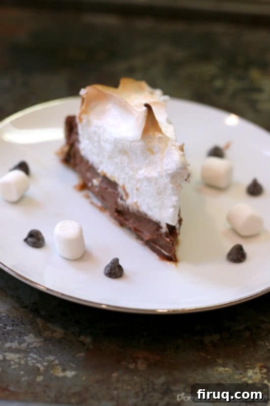 S'mores Pie S'mores Pie with toasted marshmallows and chocolate.