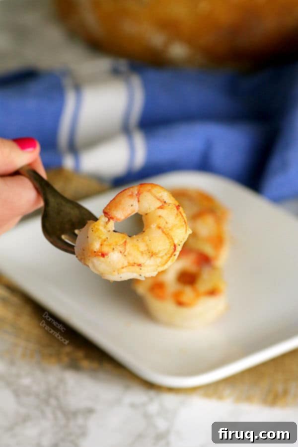 Perfectly Seared Shrimp - Domestic Dreamboat #glutenfree #shrimp #seafood Close-up of perfectly seared shrimp, golden-brown and glistening, ready to eat.