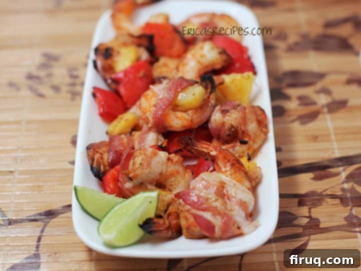 Bacon Wrapped Chili Lime Shrimp and Pineapple 2 Bacon-Wrapped, Chili-Lime Shrimp with Pineapple Skewers