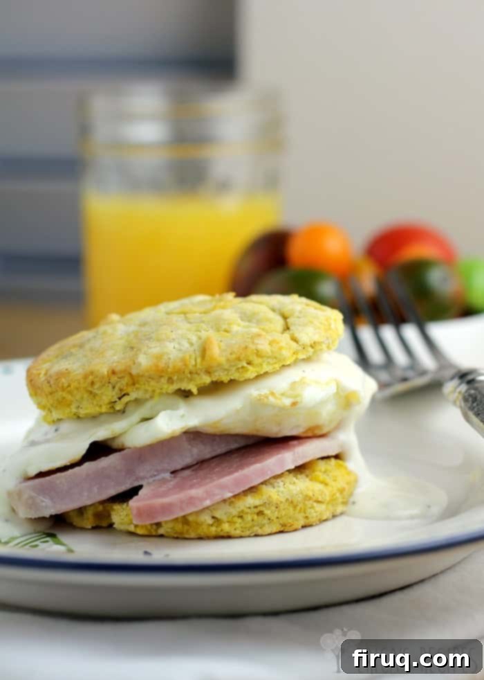 Butternut Harvest Biscuits with Savory Ham, Fried Egg, and Zesty Dijon Sauce 1 featured 12427