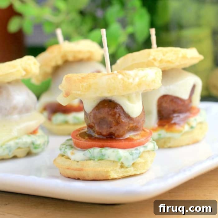 Smoky BBQ Meatball Waffle Sliders 1 featured 13933