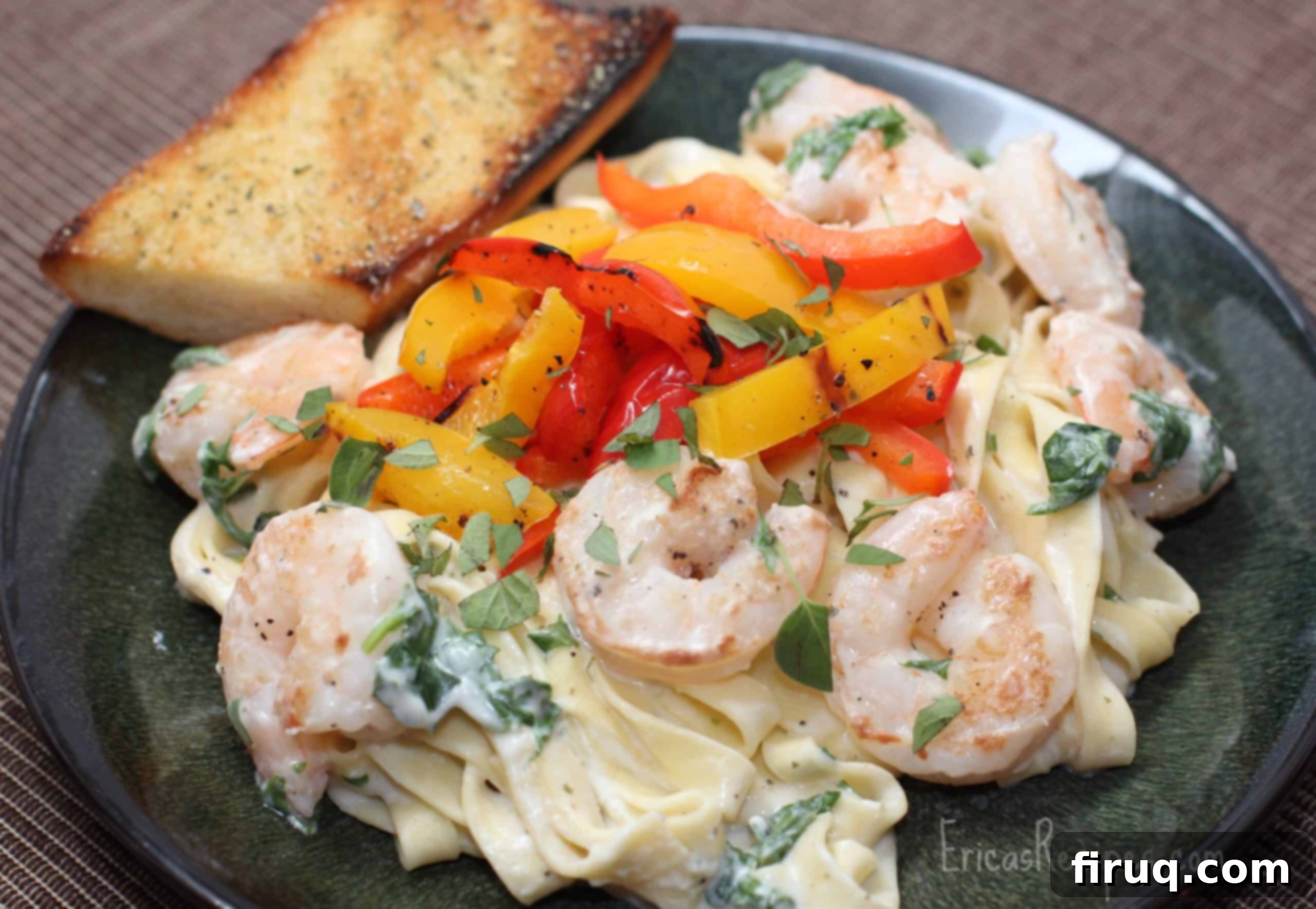 Creamy Boursin Fettuccini with Grilled Shrimp and Roasted Bell Peppers 1 featured 1750