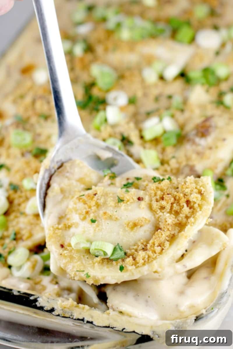 Beer-Braised Sausage and Cheesy Pierogi Casserole 1 featured 18455
