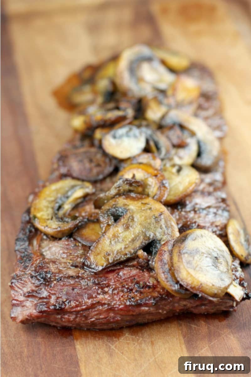 Bistro Garlic Butter Skirt Steak with Sautéed Mushrooms 1 featured 4539