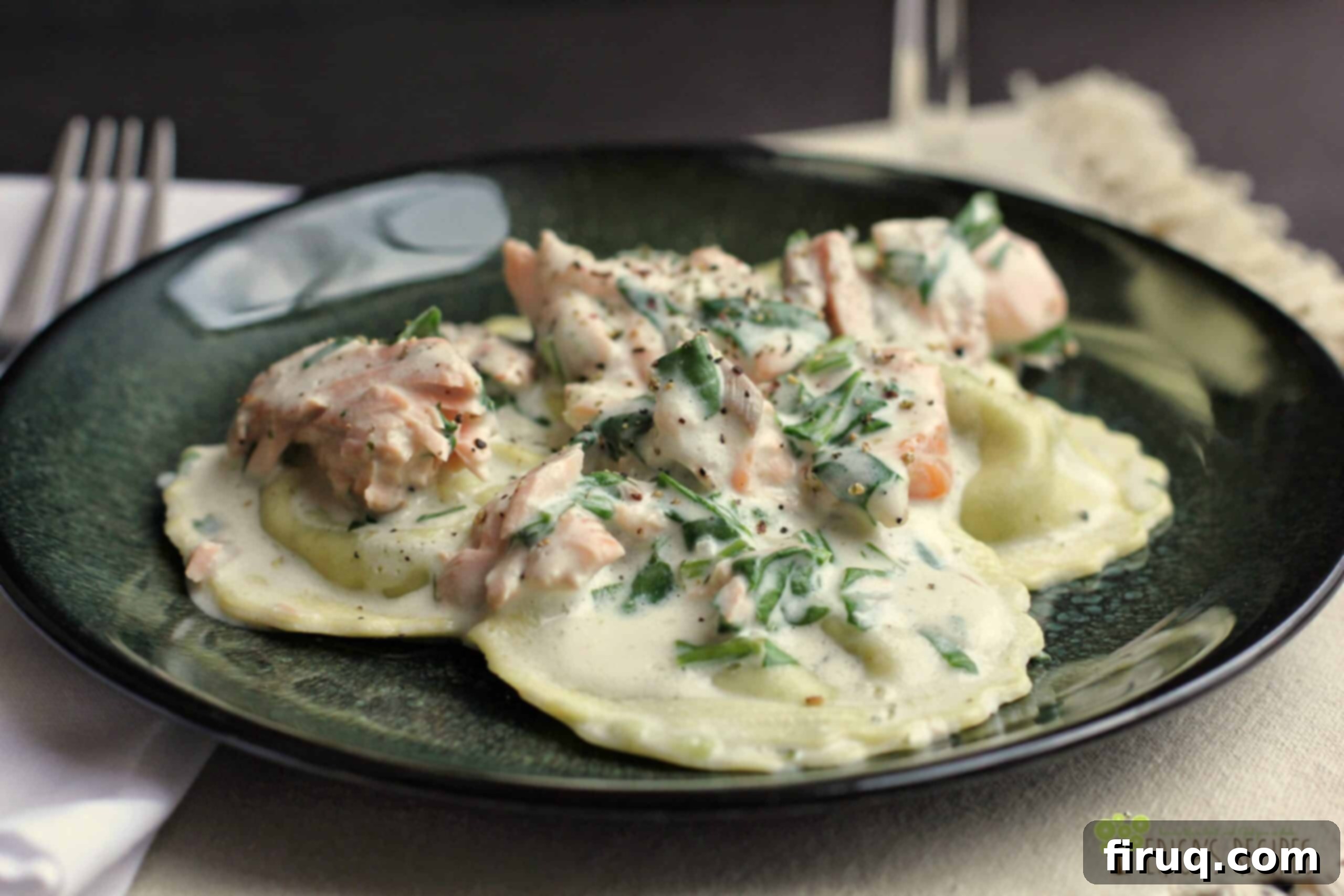 Creamy Boursin Salmon and Spinach Ravioli 1 featured 7608