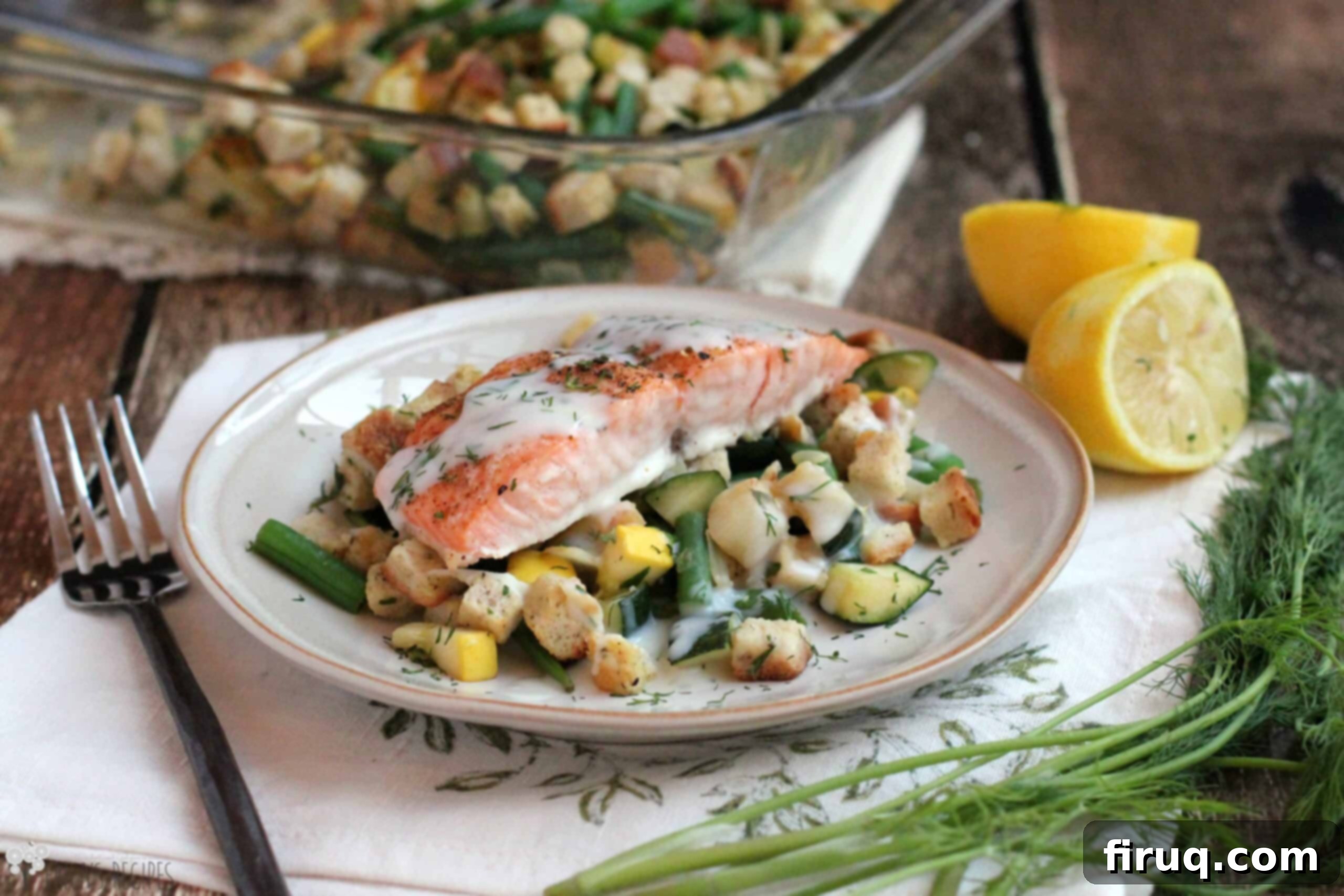 Bright Lemon-Dill Salmon atop Vibrant Summer Vegetables 1 featured 8934