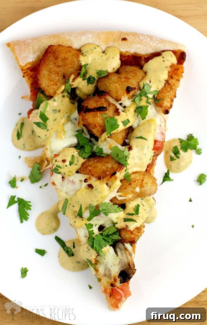 Cajun Shrimp Pizza 2 Close-up of freshly baked Shrimp Po' Boy Pizza