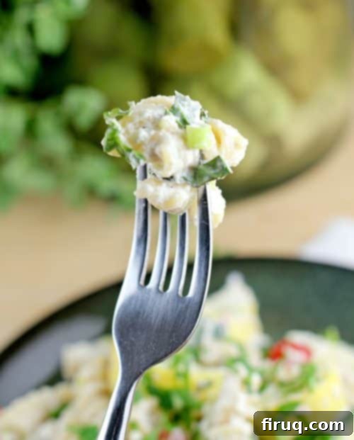 Velvety Vegan Primavera Pasta 5 Bowl of Creamy Vegan Vegetable Primavera ready to serve