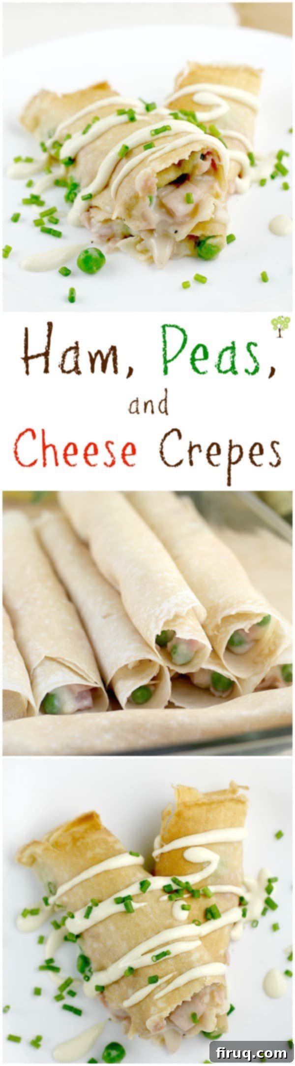 Savory Ham, Pea, and Cheese Crepes 12 Ham, Peas, and Cheese Crepes - an effortless and elegant meal perfect for spring gatherings. #food #recipe #BeyondTheSandwich #ad