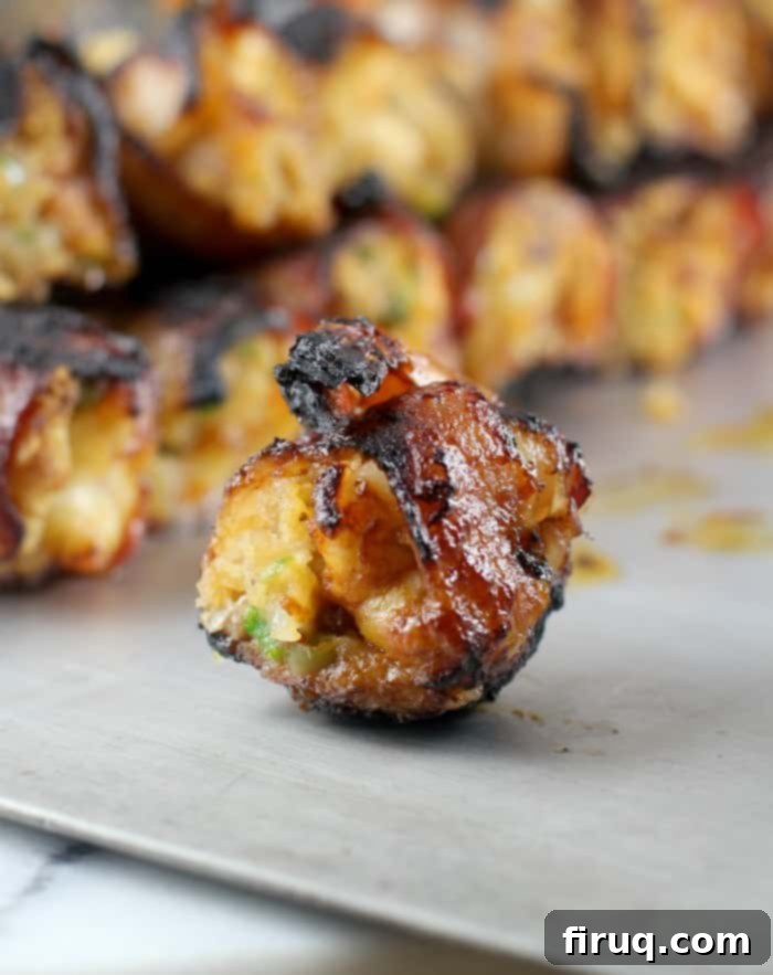 BBQ Bacon Shrimp Bombs 12 Bacon-Wrapped BBQ Stuffed Shrimp served with a side of creamy Hidden Valley Ranch dressing.