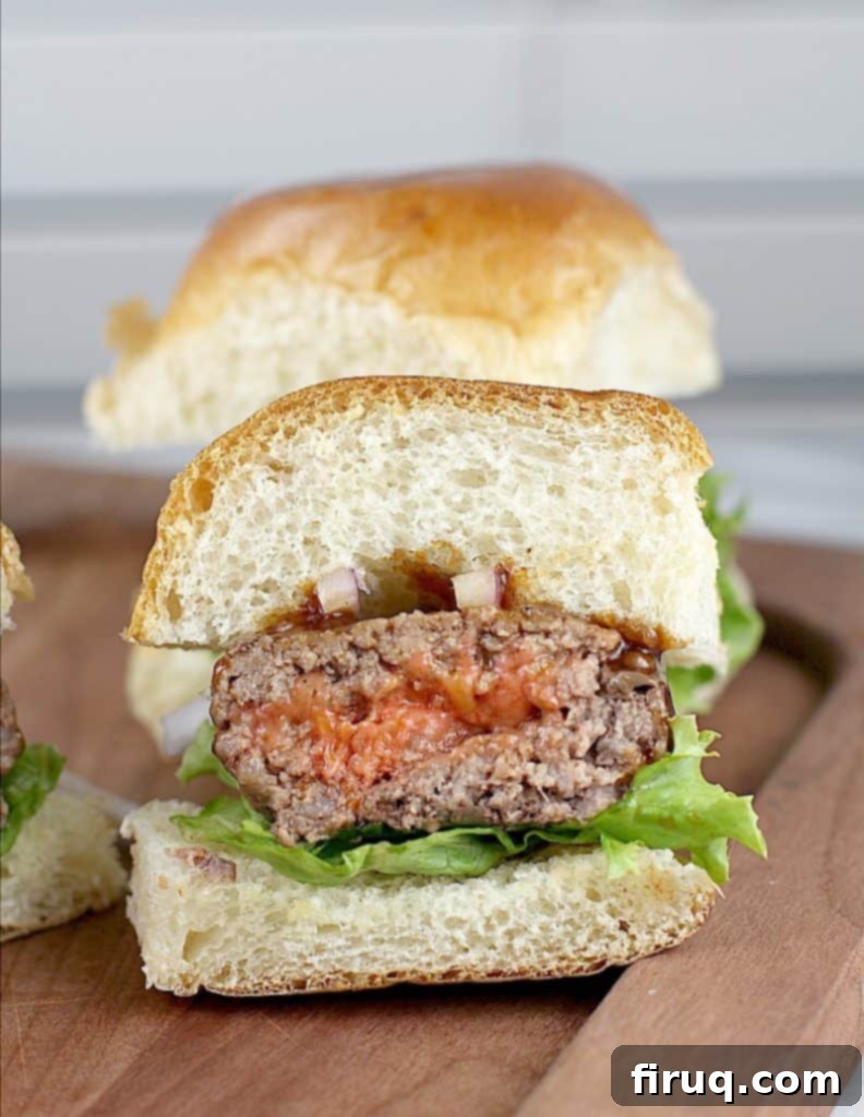 Loaded Port Cheddar BBQ Sliders 3 Delicious Port Wine Cheddar Stuffed BBQ Sliders for your next party or family meal