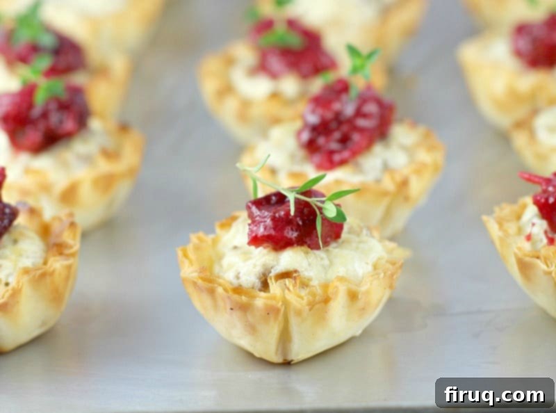 Festive Sausage Bites with Cranberry Mango Compote 3 Mini Sausage Party Tarts with Cranberry Mango Compote