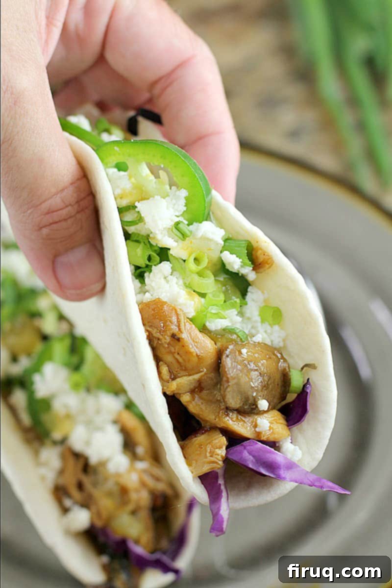 Ultimate Instant Pot Chicken Tacos 2 Instant Pot Chicken Tacos ready to be served