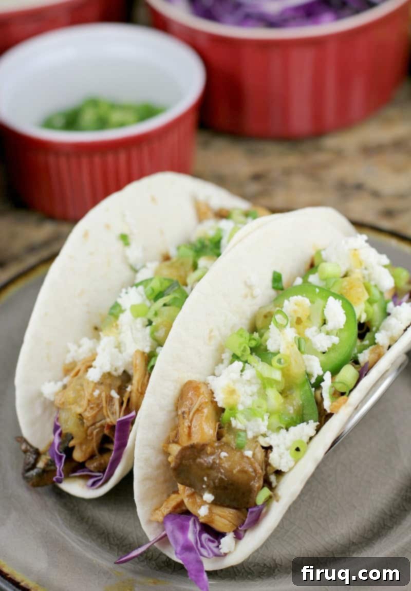 Ultimate Instant Pot Chicken Tacos 6 Ingredients for Instant Pot Chicken Tacos laid out