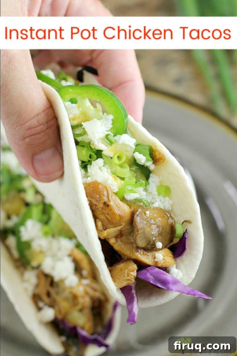 Ultimate Instant Pot Chicken Tacos 8 Delicious Instant Pot Chicken Tacos with a variety of fresh toppings