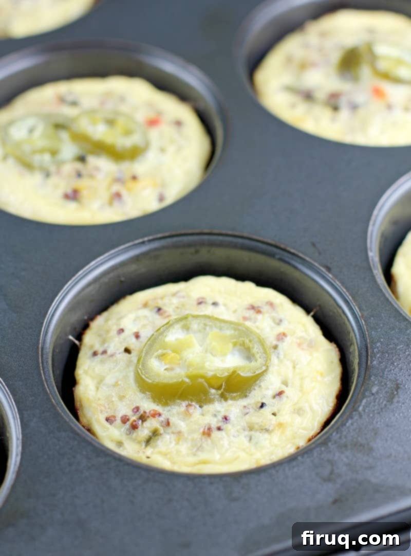 Zesty Southwest Quinoa Egg Muffins 5 Finished Southwest Quinoa Egg Muffins with jalapenos