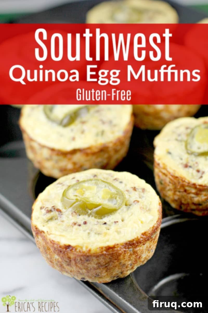 Southwest Quinoa Egg Muffins: Healthy Meal Prep Breakfast A tray of freshly baked Southwest Quinoa Egg Muffins