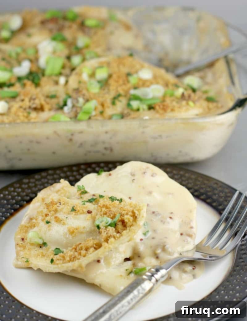 Beer-Braised Sausage and Cheesy Pierogi Casserole 5 Cheesy Beer and Sausage Pierogi Bake