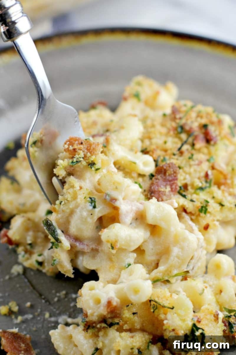 Creamy Herbed Bacon Boursin Mac 2 Bacon and Boursin Macaroni and Cheese