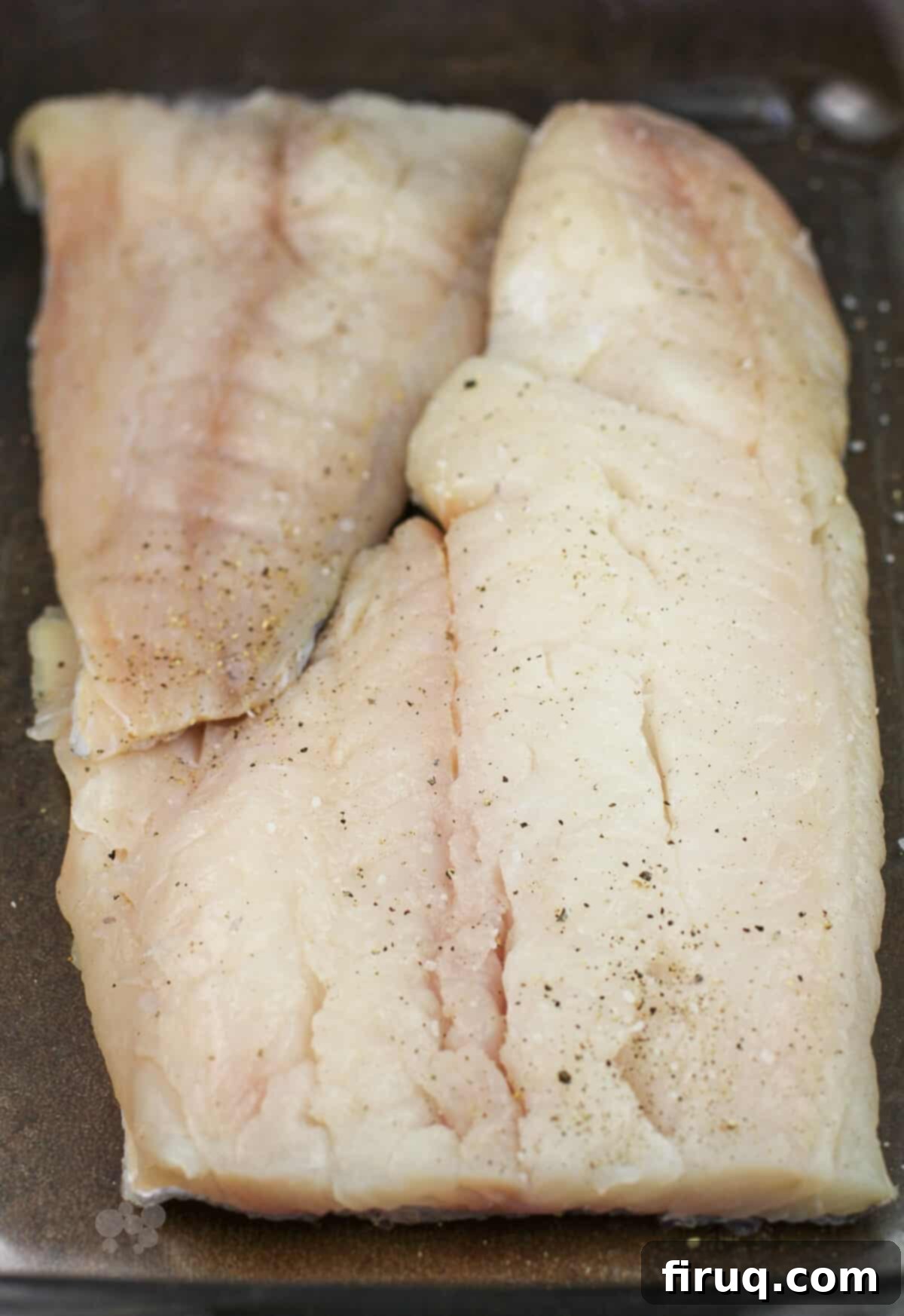 Oven-Baked Haddock, Lobster-Kissed 6 uncooked fish in bake dish