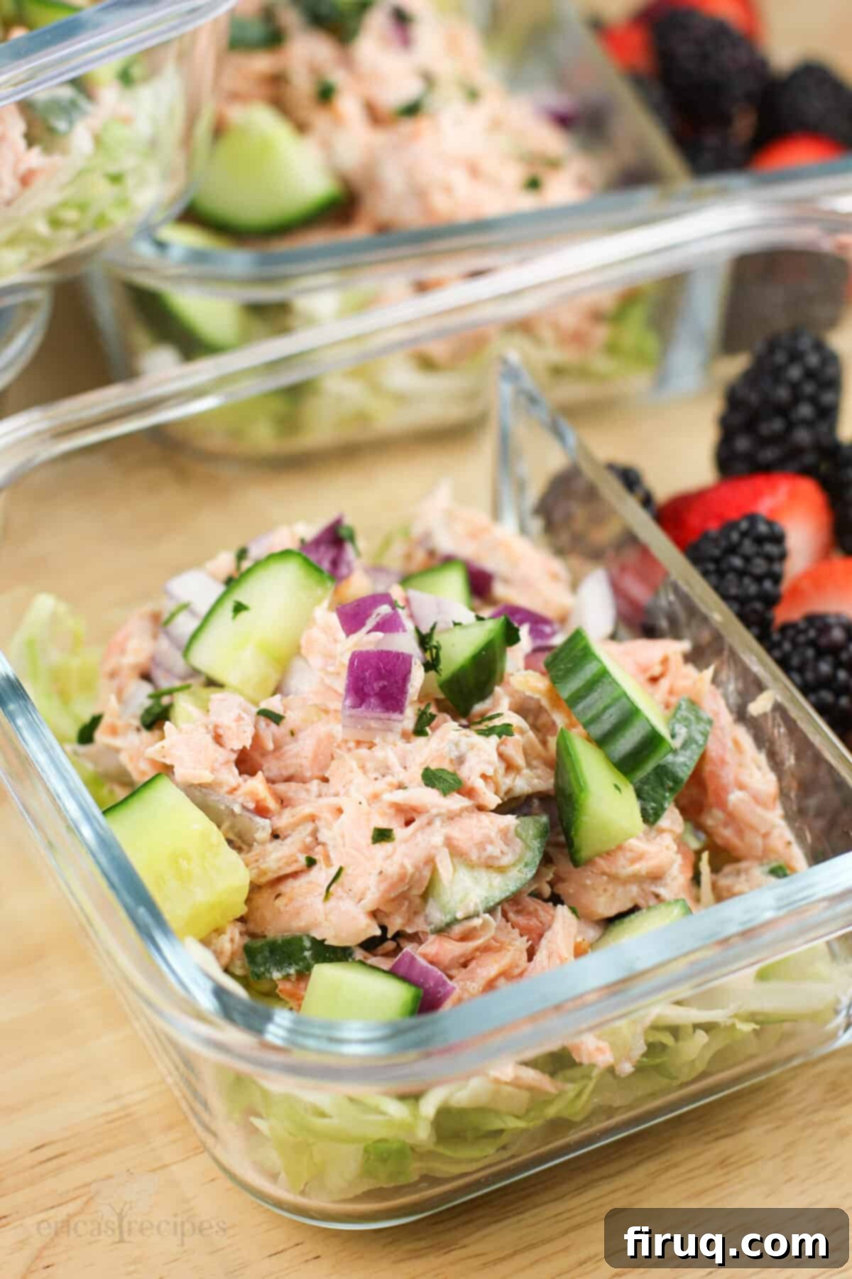 Meal Prep Salmon Salad 2 salmon salad in glass container