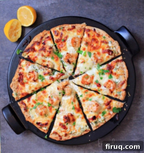 Scampi Shrimp Quattro Formaggi Pizza 6 Four Cheese Shrimp Scampi Pizza