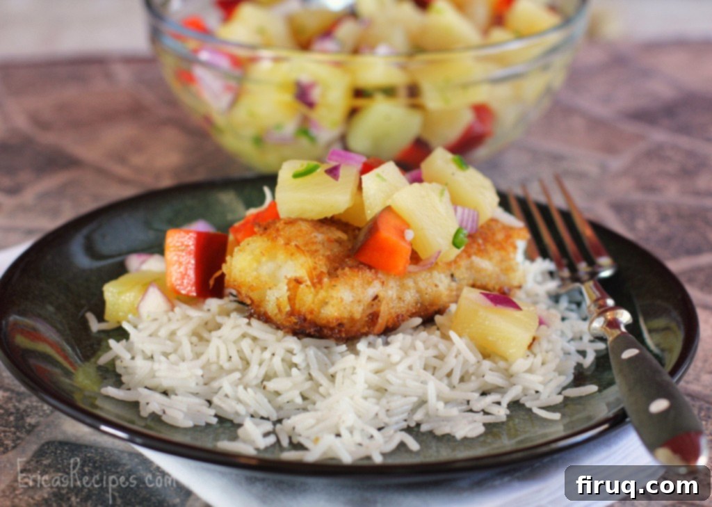Pan-Seared Coconut Cod with Fresh Pineapple Salsa 2 Coconut Cod with Pineapple Salsa