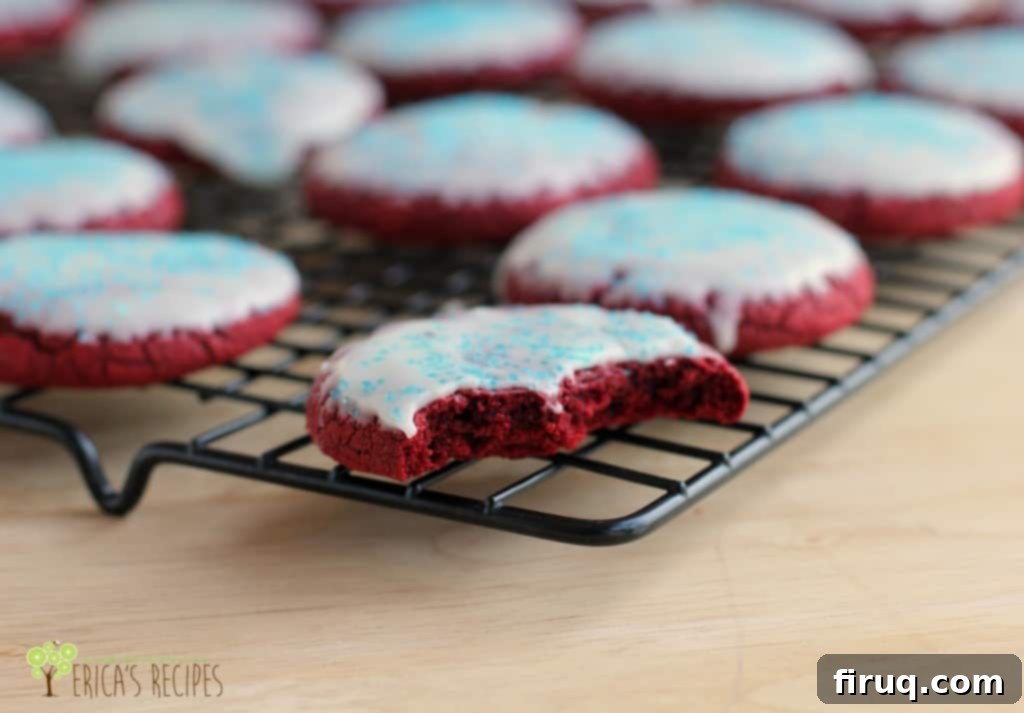 Irresistible Red Velvet Cake Mix Cookies 4 Homemade Red Velvet Cake Mix Cookies with Glaze and Sprinkles
