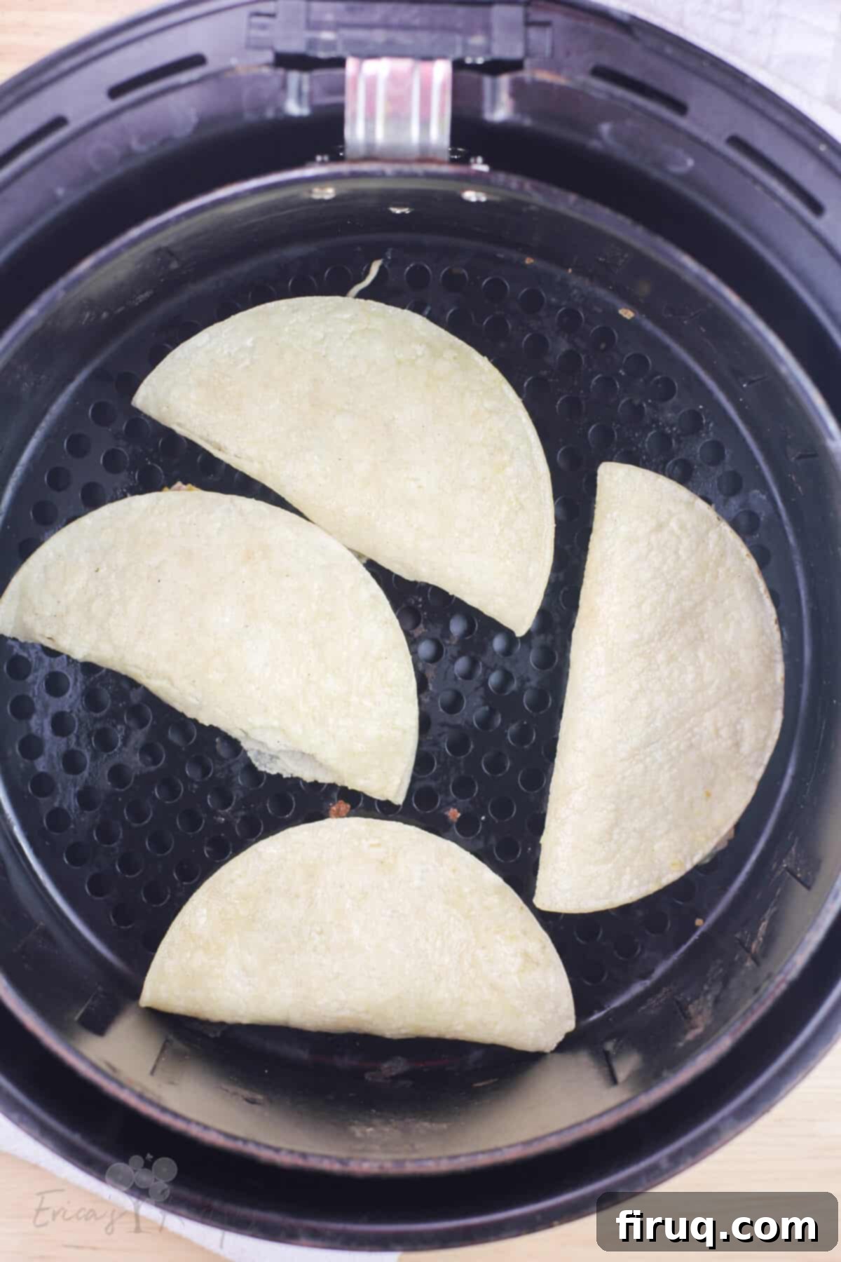 Crispy Mini Air Fryer Chicken Quesadilla 5 quesadilla in air fryer before cooking